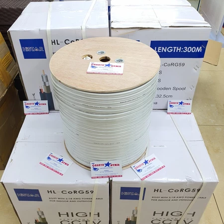 Kabel CCTV RG59 Putih 300M