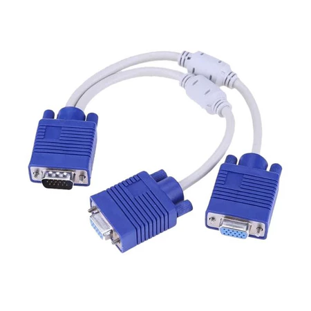 Kabel VGA Splitter 1 Male ke 2 Female