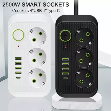MIKOTEK Power Strip 2 Meter 3 Colokan + 1 TYPE-C